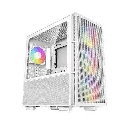 Caja ordenador gaming deepcool ch560 rgb e - atx cristal templado blan