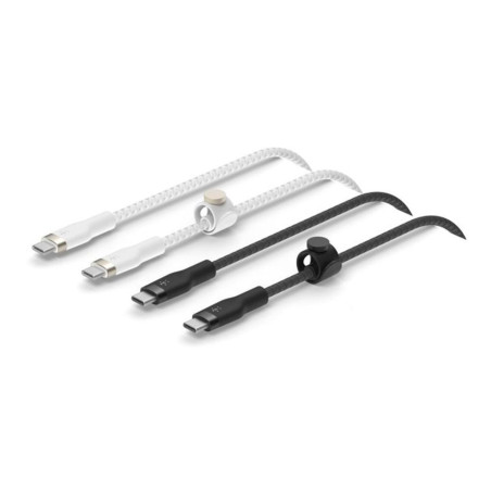 Cable usb tipo c belkin 1m - macho - macho - pack 2 blanco - negro