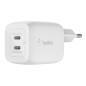 Cargador de pared belkin wch011vfwh 45w 2x usb tipo c blanco