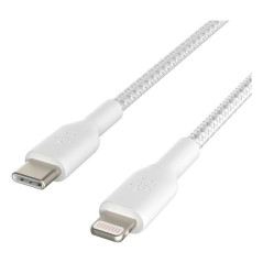 Cable lightning a usb tipo c belkin 2m - macho - macho - blanco trenza