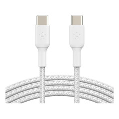 Cable usb tipo c belkin 1m - macho - macho - blanco trenzado 2 unidade
