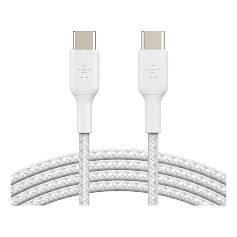 Cable usb tipo c belkin 1m - macho - macho - blanco trenzado 2 unidades