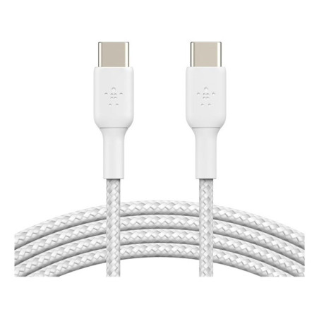 Cable usb tipo c belkin 1m - macho - macho - blanco trenzado 2 unidade