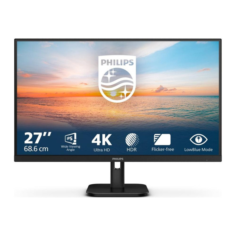 Monitor led 27 pulgadas philips 27e1n1800a - 00 ips - 4k uhd - dp - hdmi - 60hz - 4ms - vesa 100x100