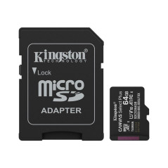 Tarjeta memoria micro sdxc 64gb kingston canvas select plus + adaptado