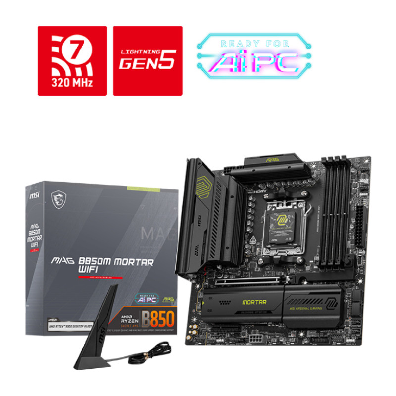 MSI MAG B850M MORTAR WIFI placa base AMD B850 Zócalo AM5 micro ATX