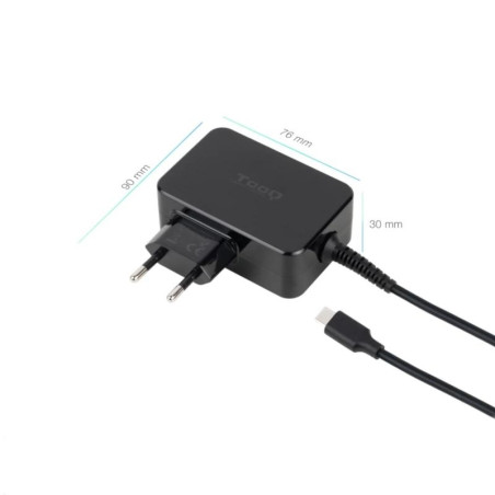 Tooq Cargador portátil GAN USB-C PD 45W Negro