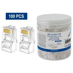Conector rj45 ewent easyconnect im1206 cat.6 u - utp para cable redond