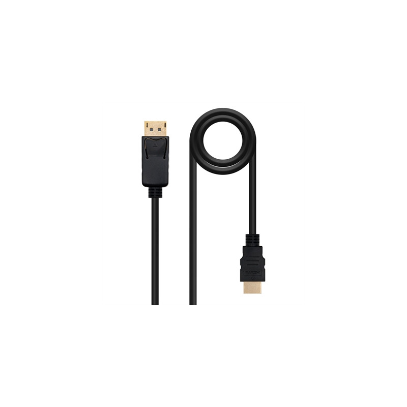 Cable conversor nanocable displayport a hdmi macho - macho negro 1.5m