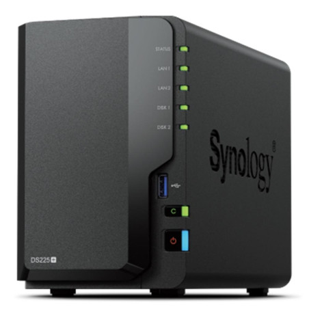 Servidor nas synology disk station ds225+ 2gb 2 bahias gigabit etherne